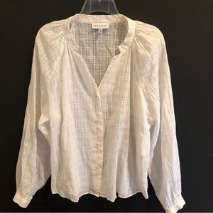 GIBSON LATIMER Sz XXL White Cotton BoHo BLOUSE
